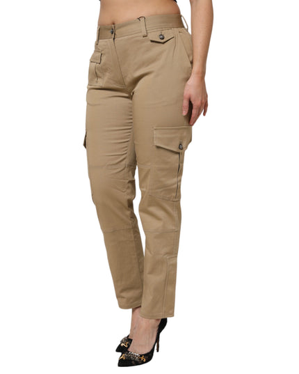 Dolce & Gabbana Brown Cotton Cargo Tapered Pants
