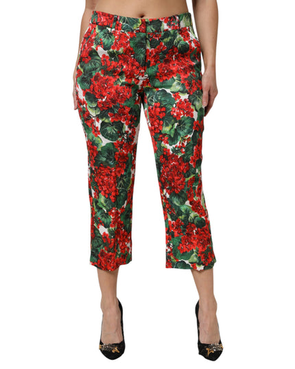 Dolce & Gabbana Multicolor Floral Print Cropped Pants