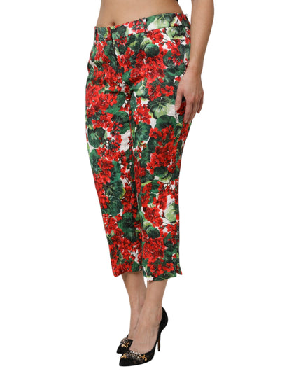 Dolce & Gabbana Multicolor Floral Print Cropped Pants
