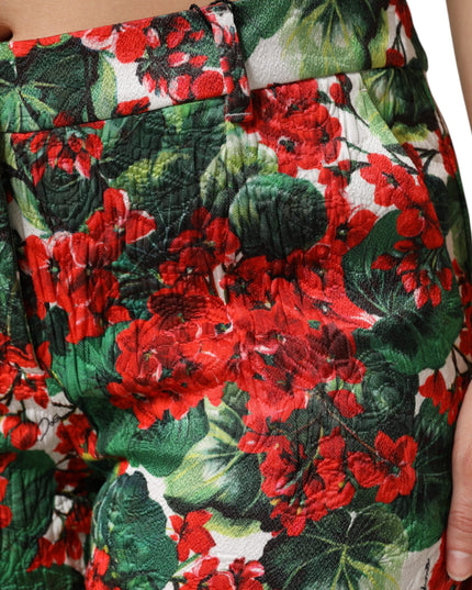 Dolce & Gabbana Multicolor Floral Print Cropped Pants