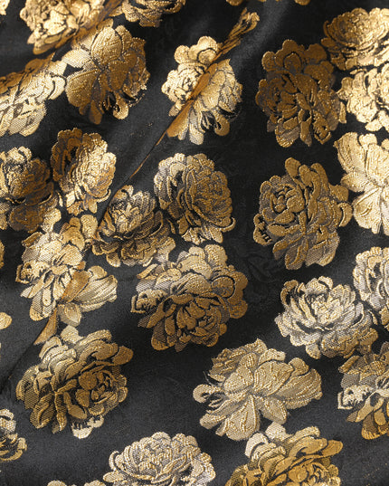 Dolce & Gabbana Black Gold Floral Print Jacquard Mini Skirt