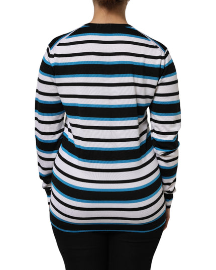 Dolce & Gabbana Multicolor Stripes Long Sleeves V-neck Top