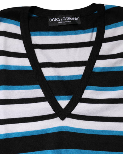 Dolce & Gabbana Multicolor Stripes Long Sleeves V-neck Top