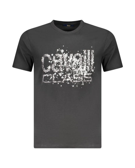 Cavalli Class Black Cotton Men T-Shirt