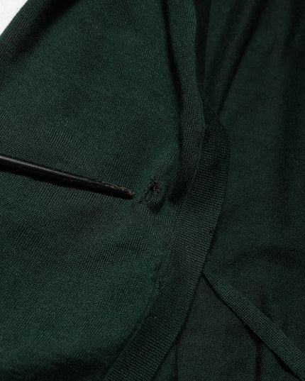 Dolce & Gabbana Dark Green Cashmere Silk Cardigan Sweater