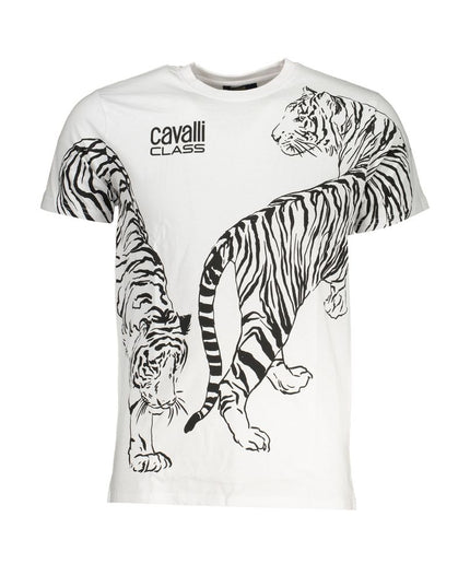 Cavalli Class White Cotton T-Shirt