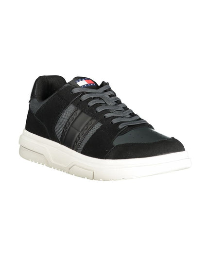 Tommy Hilfiger Black Leather Men Sneaker