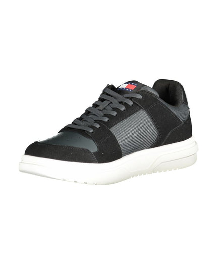 Tommy Hilfiger Black Leather Men Sneaker