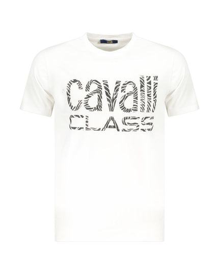 Cavalli Class White Cotton Men T-Shirt