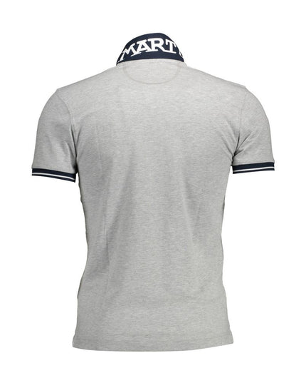 La Martina Gray Cotton Men Polo Shirt