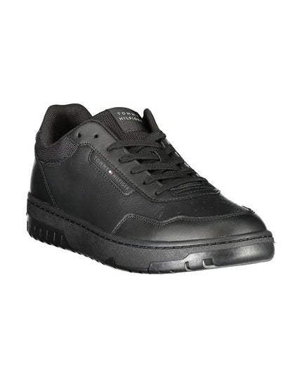 Tommy Hilfiger Black Leather Men Sneaker