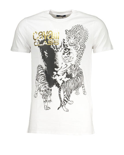 Cavalli Class White Cotton T-Shirt