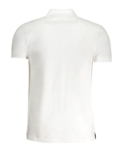 Cavalli Class White Cotton Polo Shirt