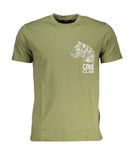Cavalli Class Green Cotton T-Shirt