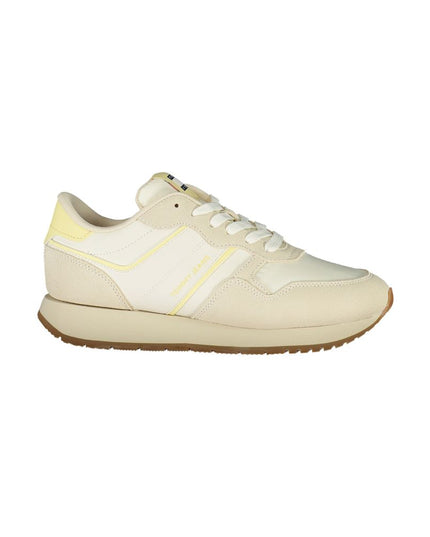 Tommy Hilfiger Beige Leather Women Sneaker