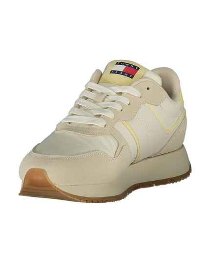 Tommy Hilfiger Beige Leather Women Sneaker