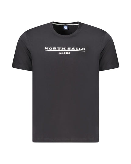 North Sails Black Cotton Men T-Shirt