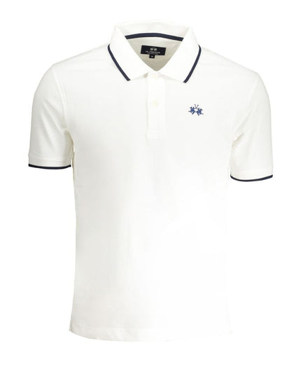 La Martina White Cotton Men Polo Shirt