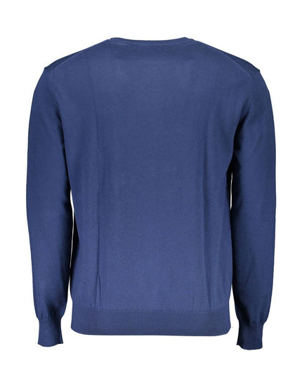 La Martina Blue Cotton Men Sweater