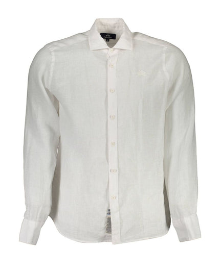 La Martina White Linen Men Shirt