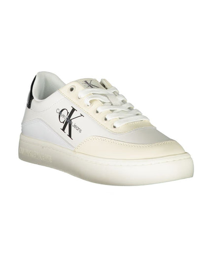 Calvin Klein Chic White Lace-Up Sneakers with Contrast Detailing