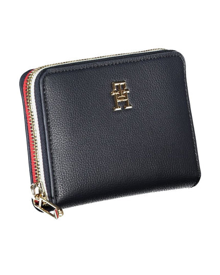 Tommy Hilfiger Sleek Blue Multipurpose Wallet with Zip Closure