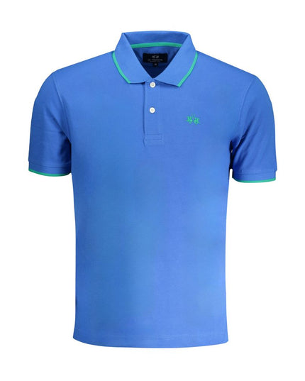 La Martina Blue Cotton Polo Shirt