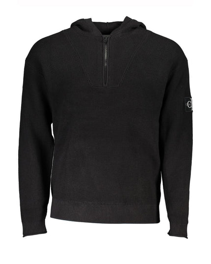 Calvin Klein Sleek Cotton Hooded Sweater with Logo Detail