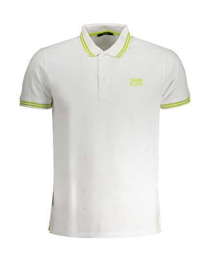 Cavalli Class White Cotton Polo Shirt