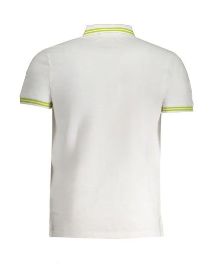 Cavalli Class White Cotton Polo Shirt