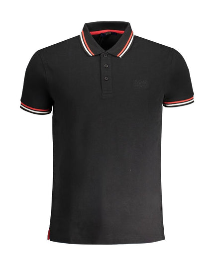 Cavalli Class Black Cotton Polo Shirt