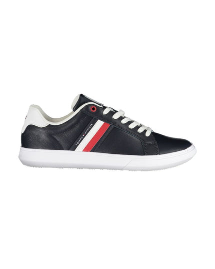 Tommy Hilfiger Sleek Blue Lace-Up Sneakers with Contrast Details
