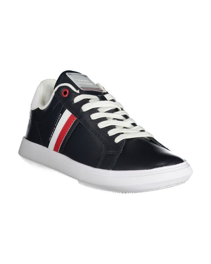 Tommy Hilfiger Sleek Blue Lace-Up Sneakers with Contrast Details