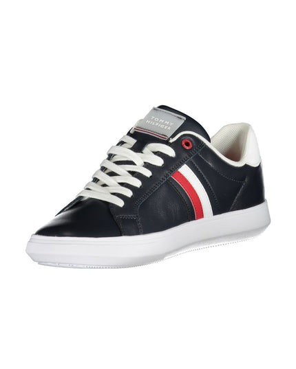 Tommy Hilfiger Sleek Blue Lace-Up Sneakers with Contrast Details
