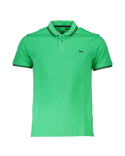 Harmont & Blaine Chic Green Cotton Polo with Contrast Detailing