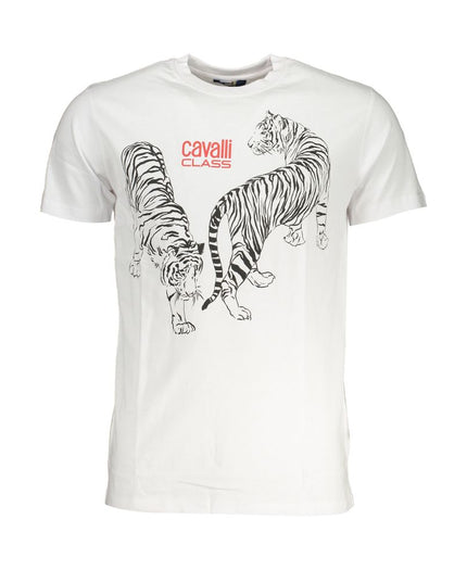 Cavalli Class White Cotton T-Shirt