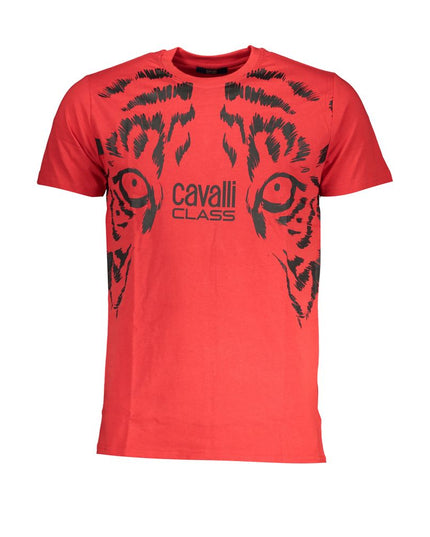 Cavalli Class Red Cotton T-Shirt
