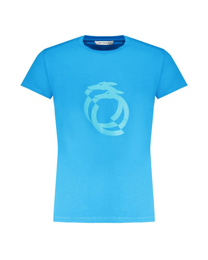 Trussardi Light Blue Cotton Men T-Shirt