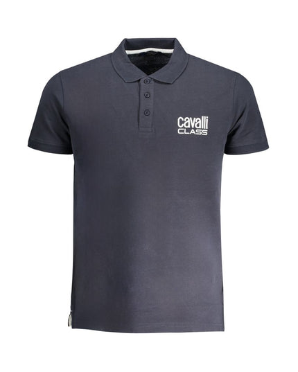 Cavalli Class Blue Cotton Polo Shirt
