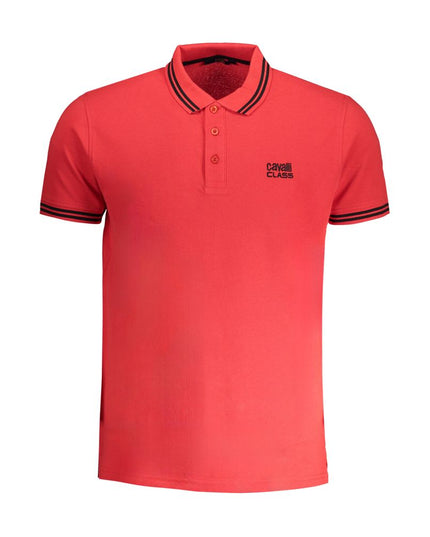 Cavalli Class Red Cotton Men Polo Shirt