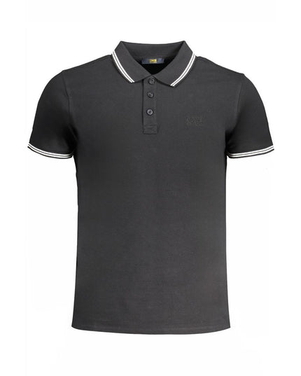 Cavalli Class Black Cotton Polo Shirt