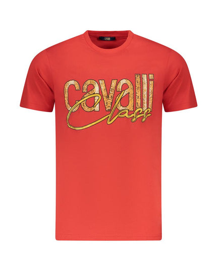 Cavalli Class Red Cotton Men T-Shirt