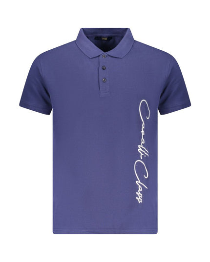 Cavalli Class Blue Cotton Men Polo Shirt