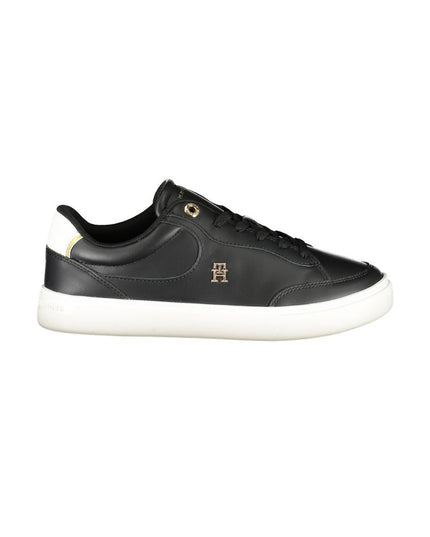 Tommy Hilfiger Black Leather Women Sneaker