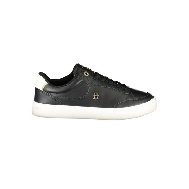 Tommy Hilfiger Black Leather Women Sneaker