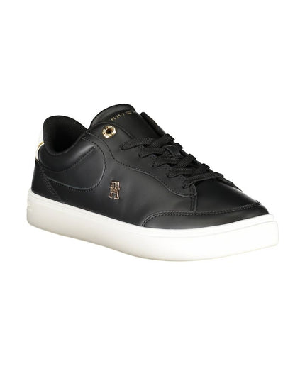 Tommy Hilfiger Black Leather Women Sneaker