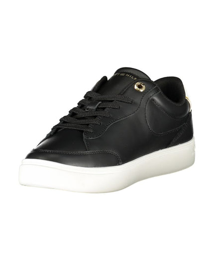 Tommy Hilfiger Black Leather Women Sneaker