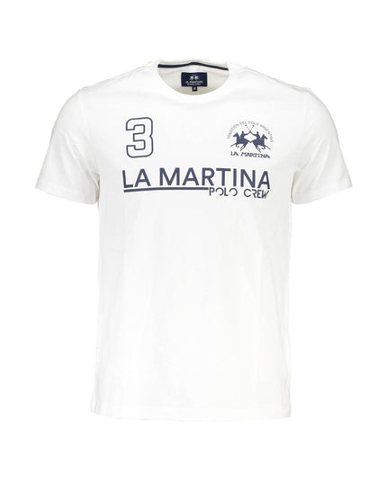 La Martina White Cotton Men T-Shirt