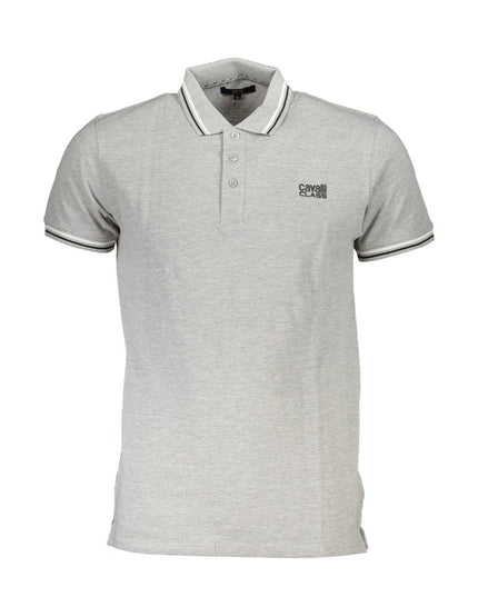 Cavalli Class Brown Cotton Men Polo Shirt