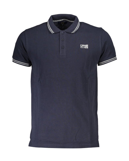 Cavalli Class Blue Cotton Men Polo Shirt